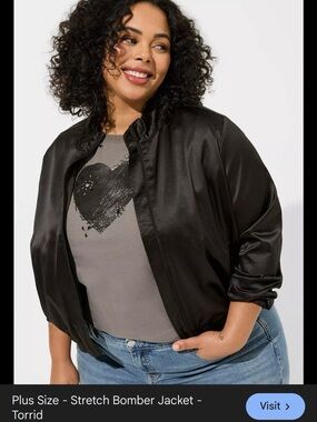 torrid Black Stretch Bomber Jacket